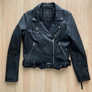 100% sheep’s leather Zara motorcycle jacket